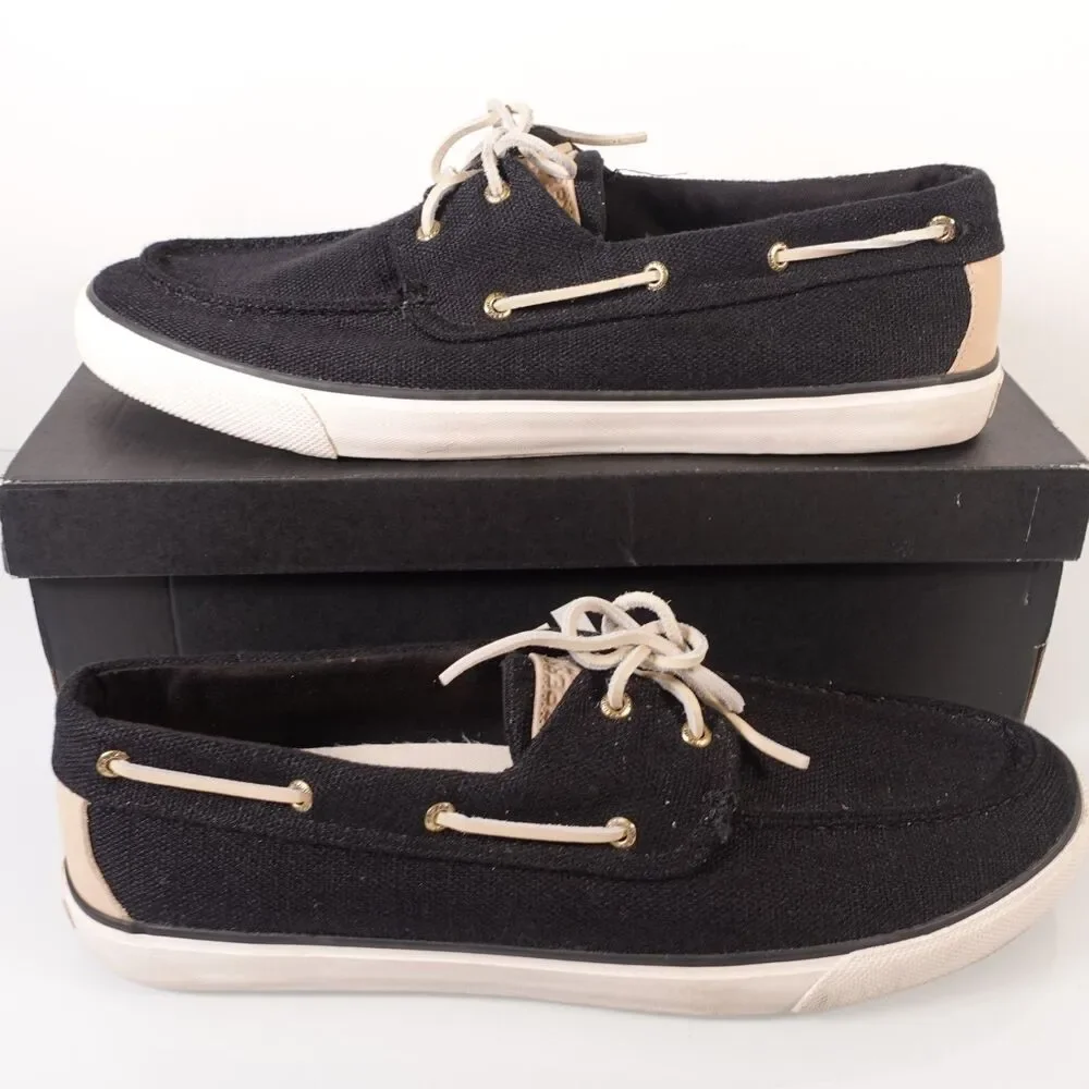 Men's Sperry SeaCycled Bahama II Baja Sneaker Black Canva Size 16 Model STS24987